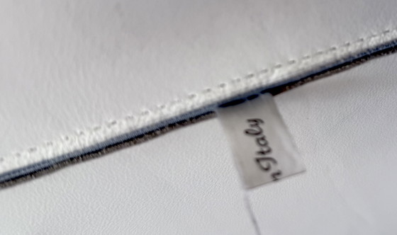 Image 1 of Vintage Italian Lounge Chair in White Leather, 1970s