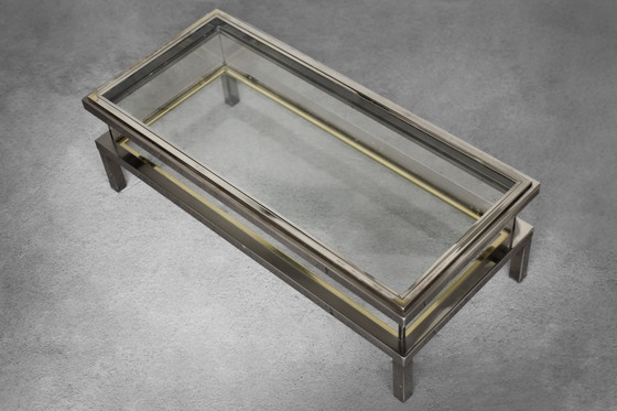 Image 1 of Vintage coffee table with glass cabinet by Maison Jansen, France 1970