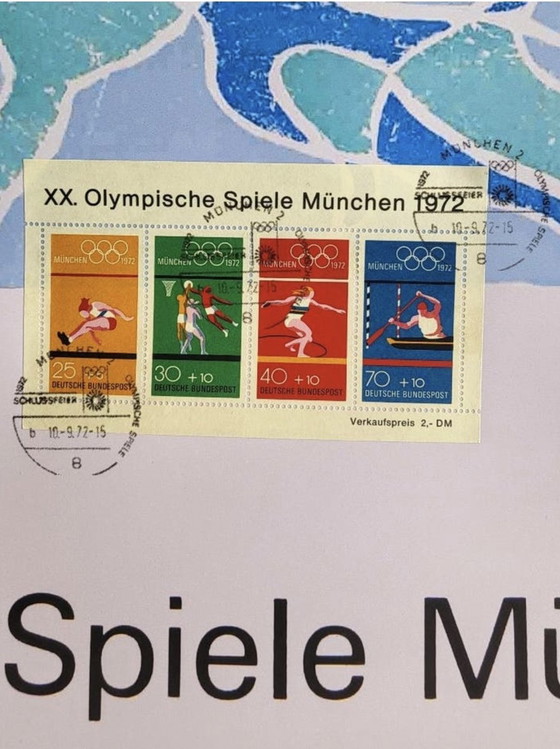 Image 1 of David Hockney - 1972 - Giochi Olimpici - Tuffatore - con timbri ufficiali
