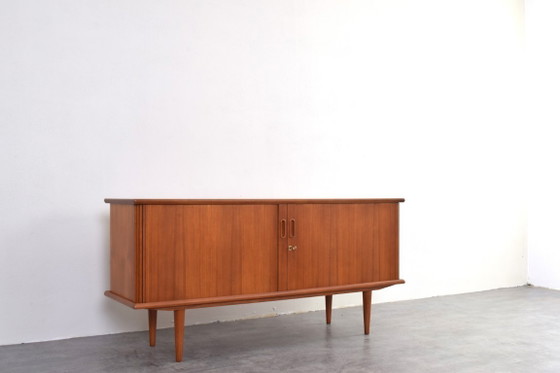 Image 1 of Mid-Century Danish Teak Tambour Sideboard, 1960s