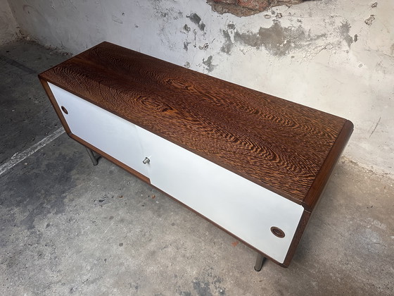 Image 1 of Vintage Pastoe sideboard – wenge & white sliding doors