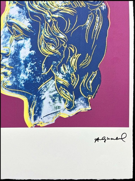 Image 1 of 1986 Carnegie Museum of Art After Andy Warhol "Alexander the Great Dark Pink" Lithograph