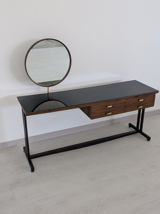 Image 1 of Dassi - Vittorio Dassi - Service table - Crystal, Wood, Brass - Dressing table with mirror