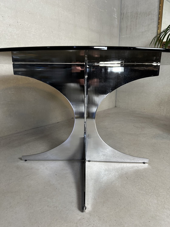 Image 1 of Vintage Design Dining Table - Chrome And Glass - 1970'S