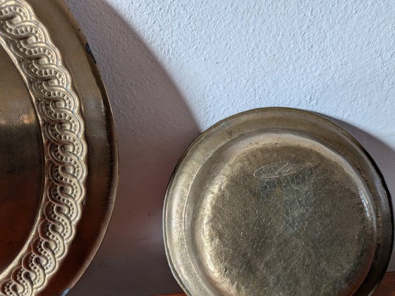 Set aus zwei Messing Schalen, Atelier Collini Austria, Metall, Gold, Vintage (Foto 3 von 11)
