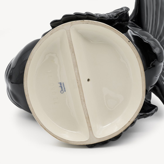 Image 1 of Goebel Westdeutschland – Große schwarz-goldene Truthahnskulptur (Modell 32060-22)