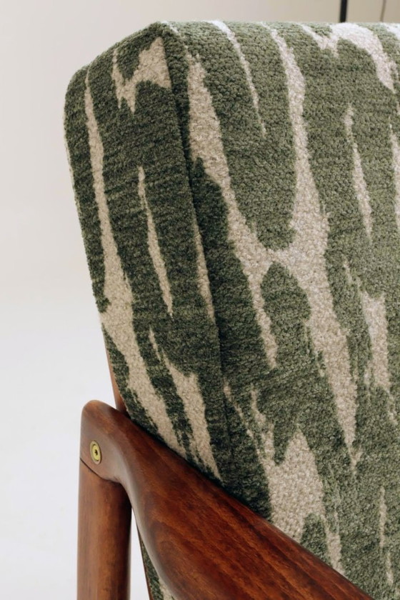 Image 1 of Poltrona vintage con cuscini verdi, design classico MCM Lounge Chair, 1960, Polonia