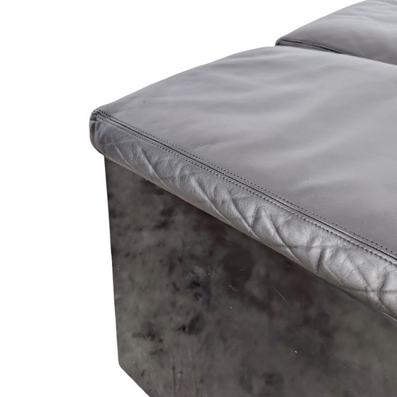Knoll Brigadier Zweisitzer Leder schwarz Cini Boeri flache Lehne – 2 Sitzer Sofas, Leather, Wood (photo 10 of 12)