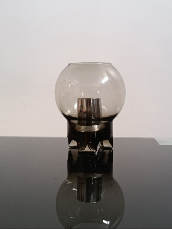 Image 1 of Smoked glass table lamp by Sussmuth Leuchten, 1970s