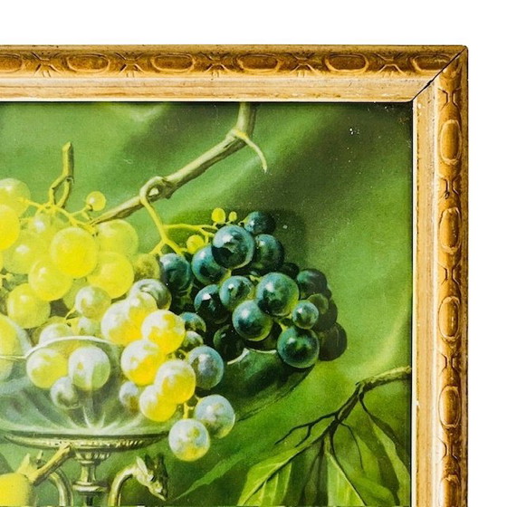 Image 1 of Vintage lijstje met fruit lithografie 1940’s
