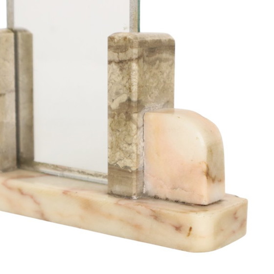 Pequeño marco de fotos Art Déco con cuadro de mármol y cristal con borde espejado. – Marcos de fotos, Marble (photo 5 of 14)