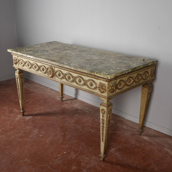 Louis XIV Lacquered Wood Console Writing Desk, 17th Century, Scagliola Top, Multi Color, Barok (photo 8 of 33)