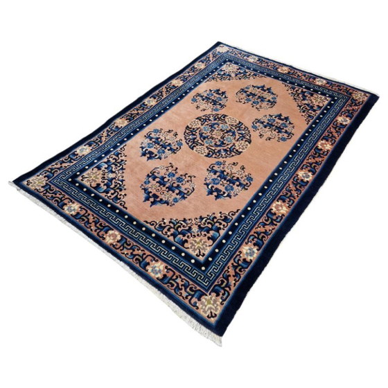 Alfombra china antigua azul – Lana anudada a mano – Diseño tradicional – 190 x 134 cm – Wool (photo 5 of 5)