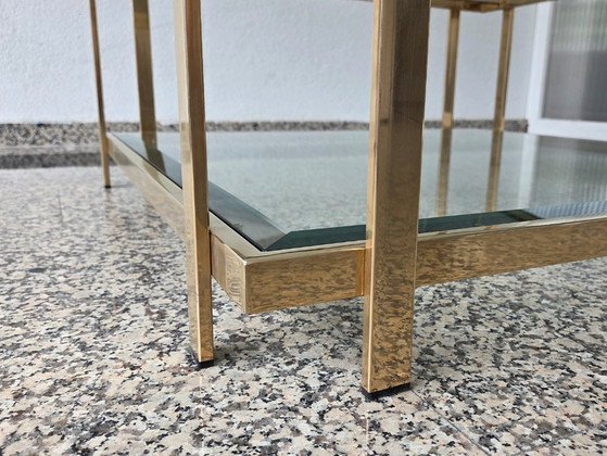 Image 1 of High-end Vintage Hollywood Regency Salontafel – 23kt Verguld – Jaren 70