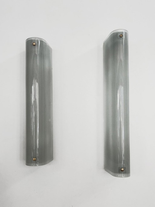 Glass Wall lights, Italy, 1950s, set of 2