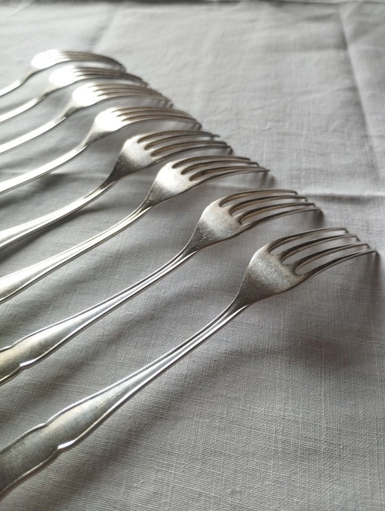 Image 1 of 8 petites fourchettes en métal argenté Sorsakoski