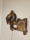 70s brutalist ceramic wall lamp