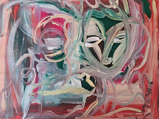 Toile d'artiste - HRASARKOS - Portrait abstrait