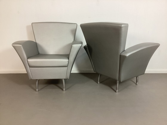 Image 1 of 2 poltrone vintage degli anni Novanta in argento