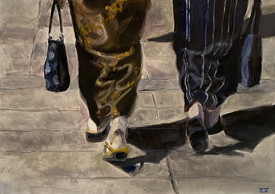 Image 1 of Donne a Kyoto - Olio su tela