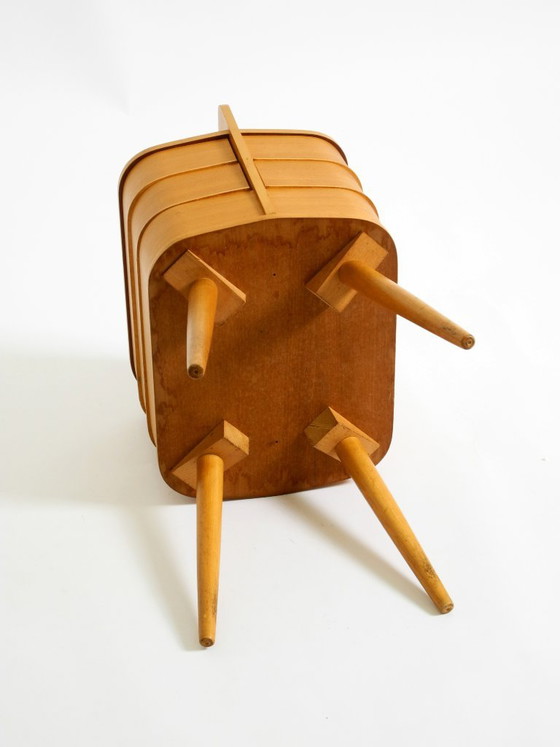Bellissima scatola da cucito originale in teak Mid Century con scomparti a cerniera – Tavolini, Legno (photo 18 of 20)