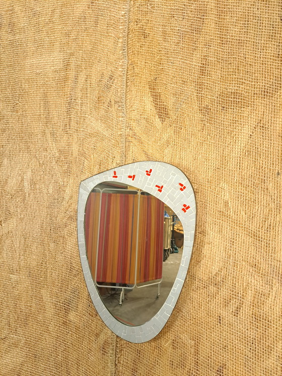 Image 1 of Mosaic Mirror With Brass Edge Vintage