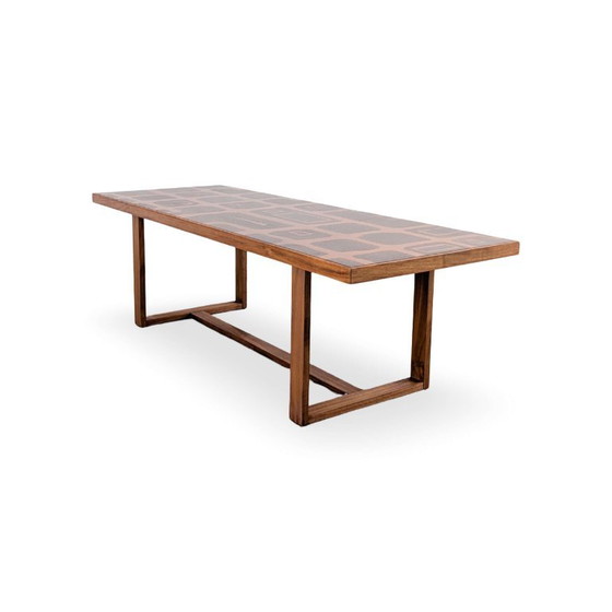 Original Jean Blazy Design Coffee table 1950 Copper – Wood (photo 4 of 7)