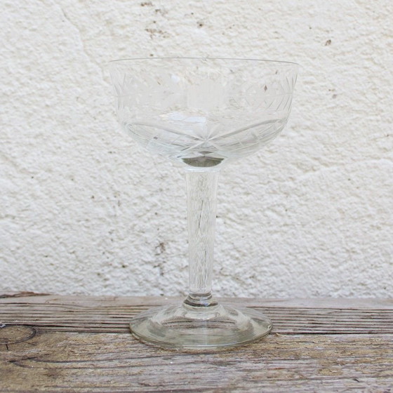 Image 1 of Spanisches mundgeblasenes Glasgeschirr, 1940er Jahre, Satz von 62