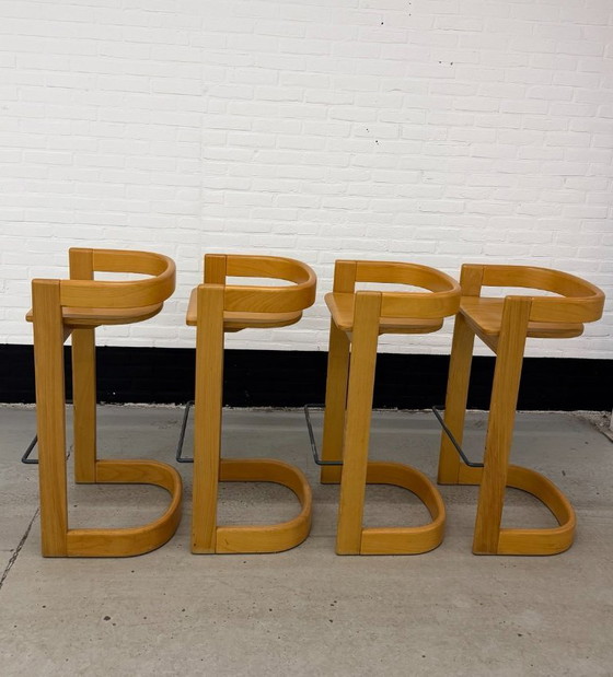 Image 1 of Set van 4 Willy Rizzo stijl barkrukken