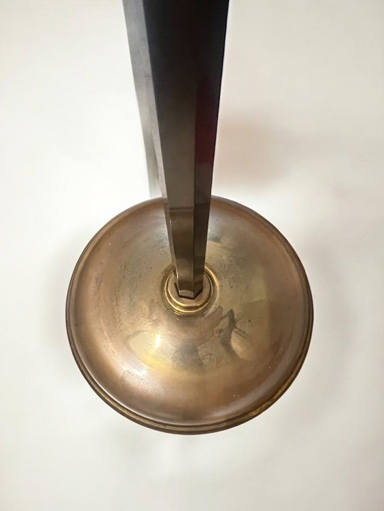 Image 1 of Impressionante lampada da terra Art Déco in ottone patinato