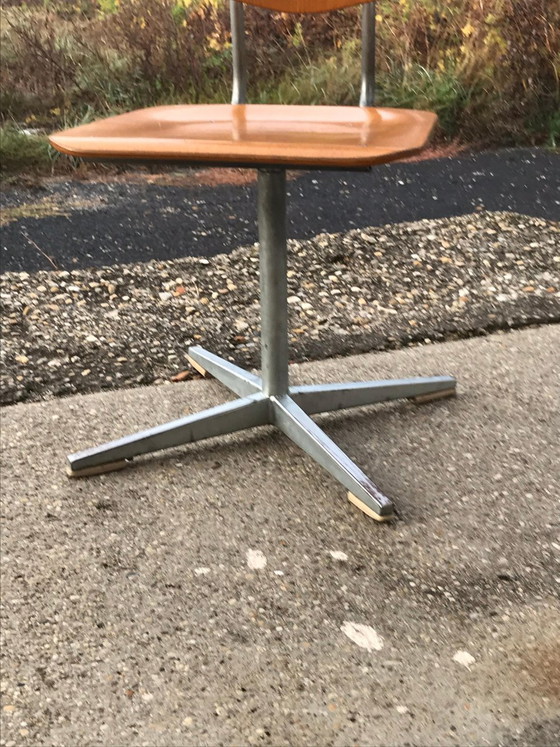Swiss School Chairs from Embru, 1960s, Set of 3 – Dining chairs, polished steel (photo 6 of 6)