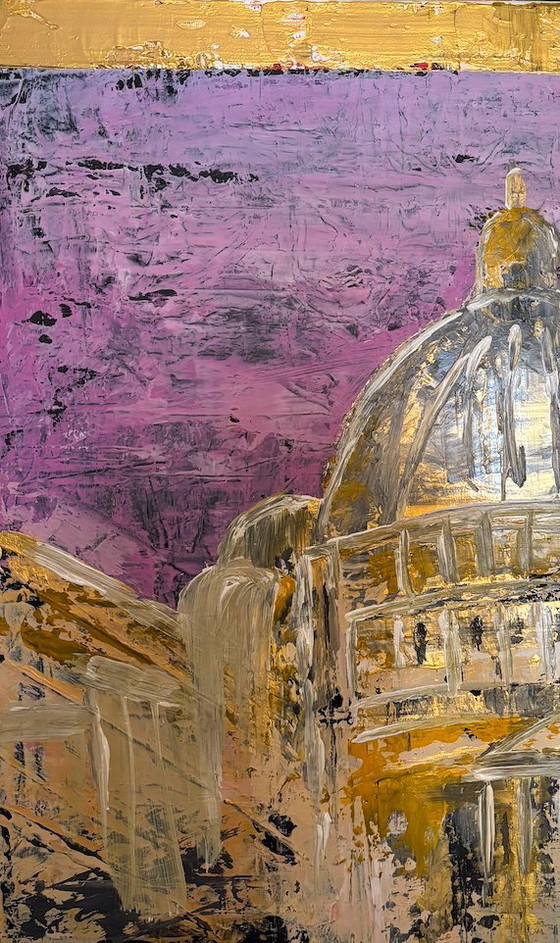 Image 1 of ROM, Petersdom 80x80 cm Mischtech. auf Leinwand