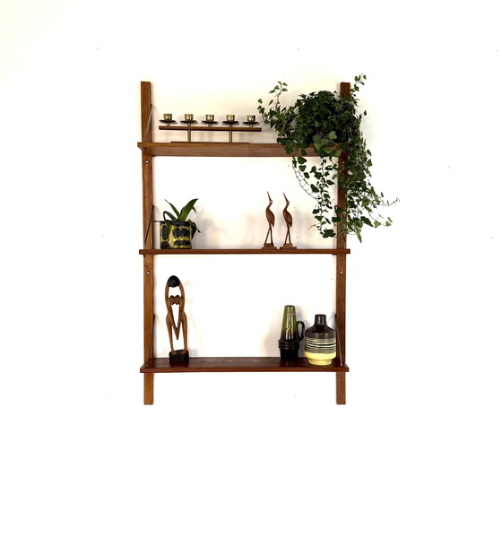 Image 1 of Vintage Deens teakhouten wandsysteem ‘60