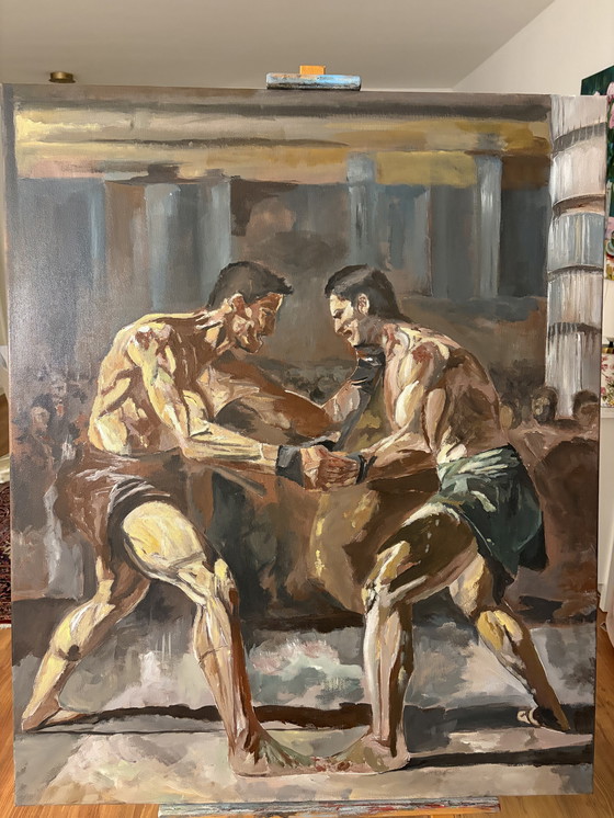 Image 1 of Two Fighters, Acrylic on Canvas