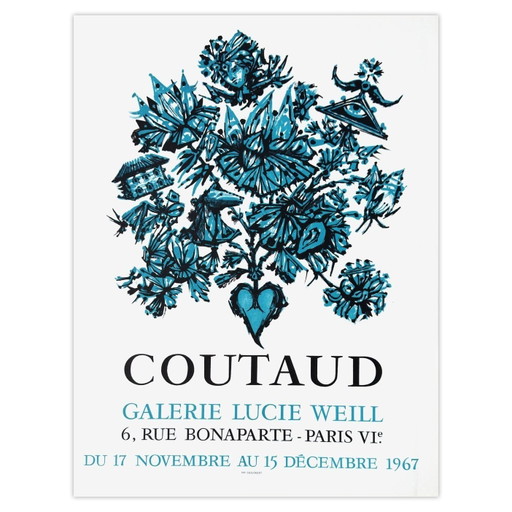 Lucien COUTAUD Expo – Galerie Lucie Weill Poster 1967