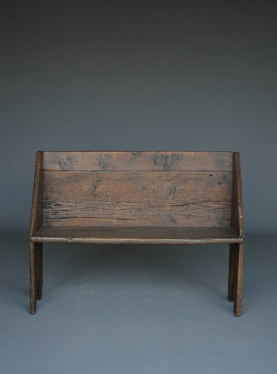 Image 1 of Kleine antike Eichen-Flurbank. Um 18. Jahrhundert.