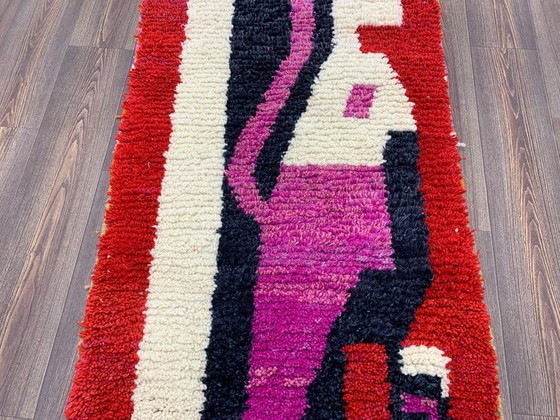 Alfombra bereber pequeña hecha a mano, tamaño 100/200 cm. – Aime Té, Wool (photo 4 of 6)