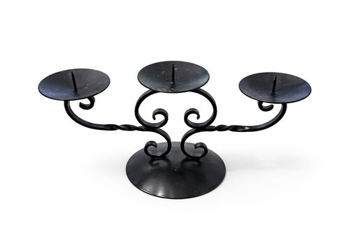 Candelabro de hierro forjado, Italia, década de 1950