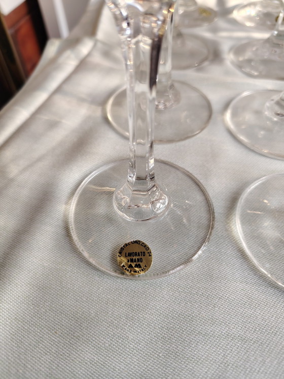 Image 1 of Marcello Aglieri gold-edged crystal glasses