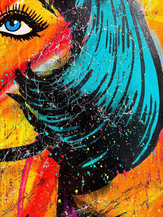 Image 1 of GONGAS - Neon Muse - Artist's Canvas