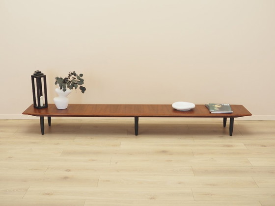 Credenza danese in teak a forma architettonica bassa, design scandinavo moderno, anni '70 – Mobili TV, Legno (photo 2 of 9)