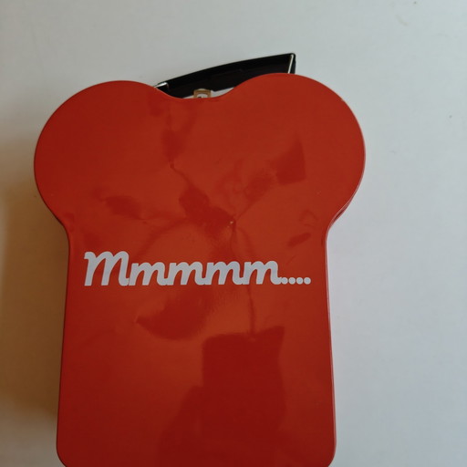Vintage Renault broodvormige lunchbox/picknickblik – rood – Frankrijk