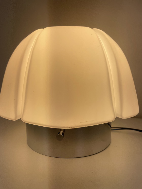 Image 1 of vintage “Lotus” bloem plafond of wandlamp, Glashütte Limburg 