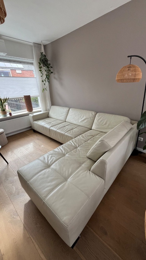 Image 1 of Canapé d'angle Belform en cuir blanc à droite