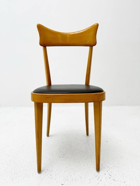 Image 1 of Ensemble de 2 chaises de style Ico Parisi, milieu du siècle.