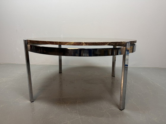 Image 1 of Beautiful Mid-Century Marble and Chrome Coffee / Sofa Table by Bendixen, Denmark 1970s.