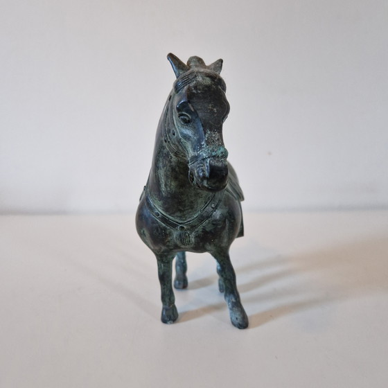 Image 1 of Oud beeld uit de 20ste eeuw brons paard