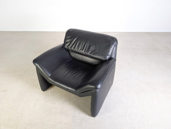 Image 1 of Poltrona originale de Sede Hans Kaufeld in pelle nera di design