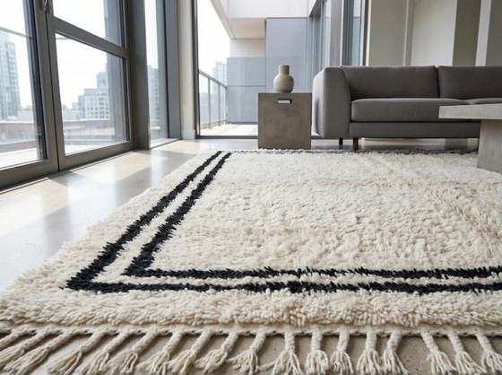 Tappeto bianco e nero fatto a mano, 3x2 m – Tappeti, Wool (photo 4 of 9)