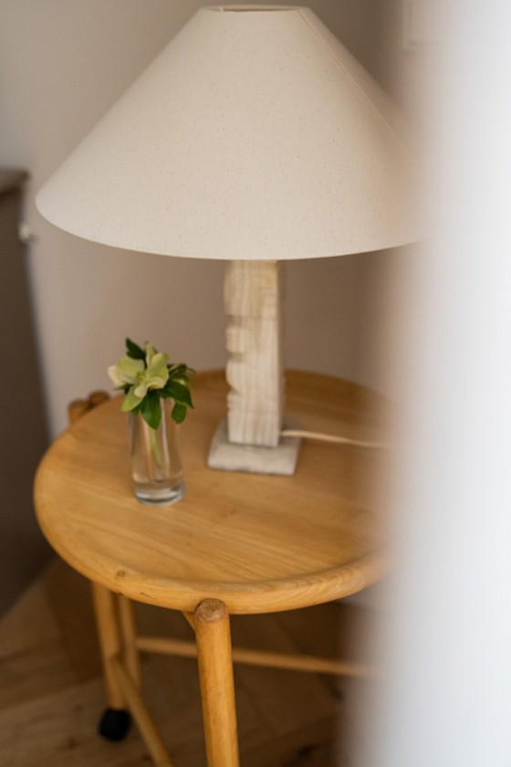 Image 1 of Vintage Off white onyx table lamp